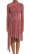 Mock Neck Asymmentrical Dress - Weissman