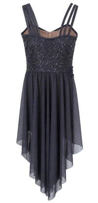 Drape Overlay Back Panel Dance Dress - Weissman