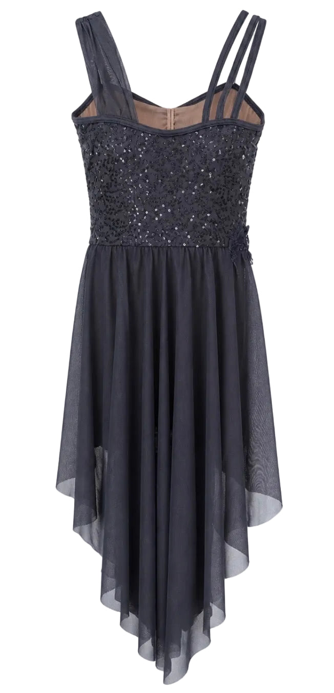 Drape Overlay Back Panel Dance Dress - Weissman
