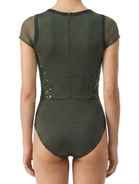 Army Green Sequence Leotard - Weissman