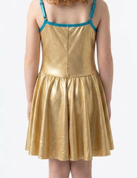 Gold Dress with Teal Straps