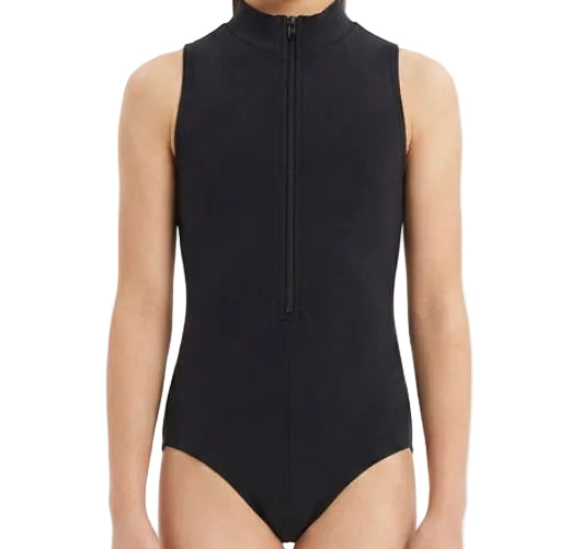 Zip Front Leotard with Mesh Paris Back - Ainslie Wear