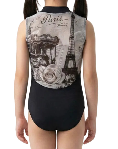 Zip Front Leotard with Mesh Paris Back - Ainslie Wear