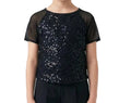 Black Sequenced Cropped Shirt - Weissman