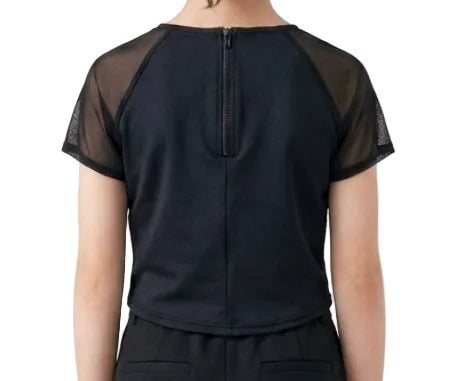 Black Sequenced Cropped Shirt - Weissman