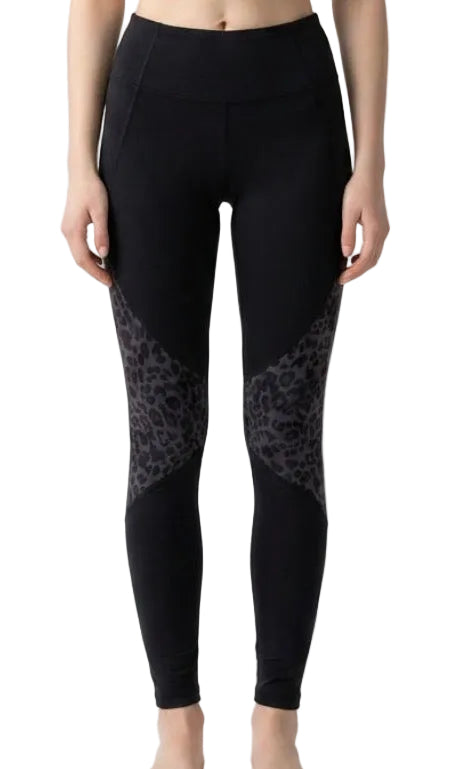 Leggings with Leopard Print Mesh - Bloch