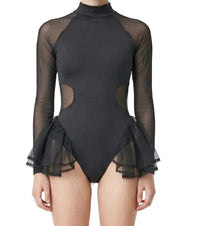 Leotard with Mesh Cut Outs and Half Skirt - Balera