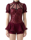 Sparkly Biketard with Polka Dot Skirt - Weissman