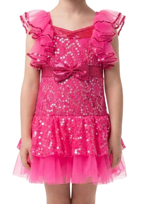 Sparkly Pink Dress with Bow - A Wish Come True
