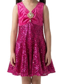 Pink Sparkly Sequin dress with Removable Broach - Showtime Creation