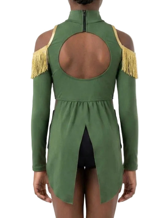 Two Piece Army Green set with Gold Accents - Costume Gallery
