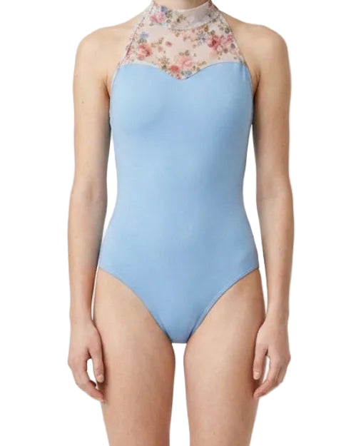 Blue and Floral Leotard - Ainslie Wear