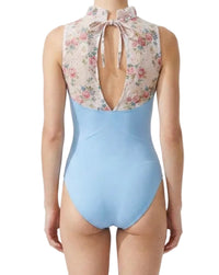 Blue and Floral Leotard - Ainslie Wear