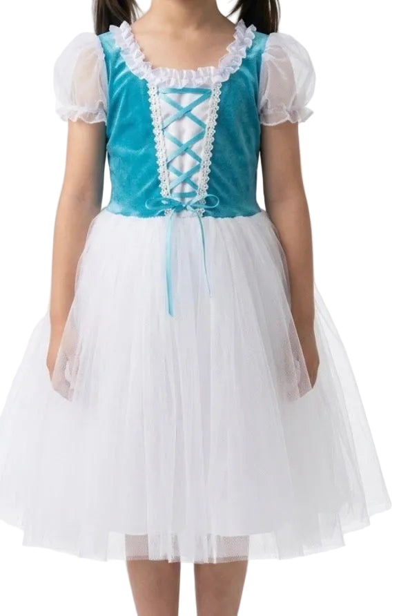 White and Blue Ballet Dress - Stage Boutique