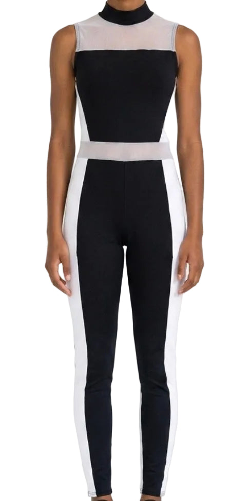 Pant Suit with Black front and white back