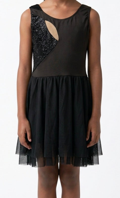 Black Dress with Sparkle and Mesh Features - Revolution