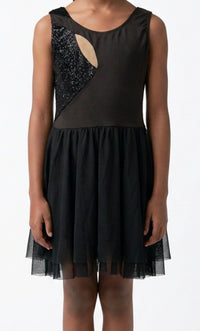 Black Dress with Sparkle and Mesh Features - Revolution