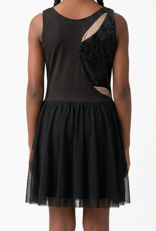 Black Dress with Sparkle and Mesh Features - Revolution