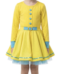Yellow Dress with Blue Accents - Stage Boutique