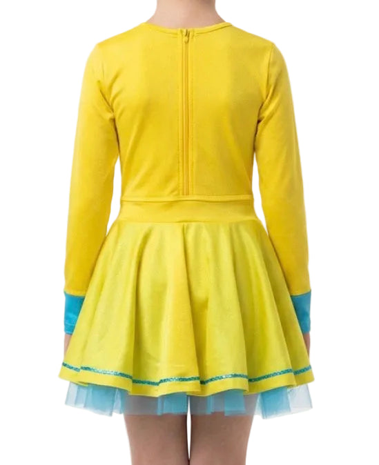 Yellow Dress with Blue Accents - Stage Boutique