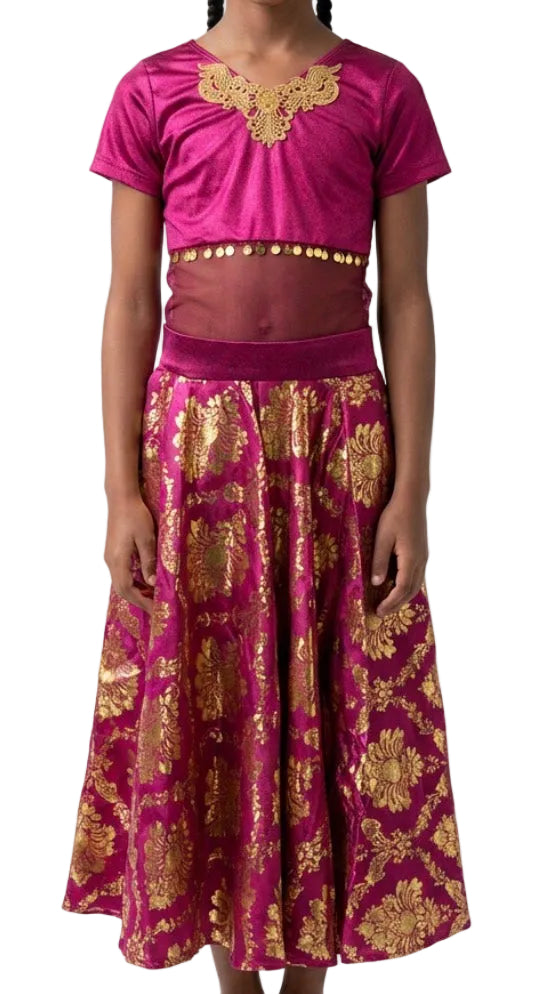 Burghundy and Gold Dress
