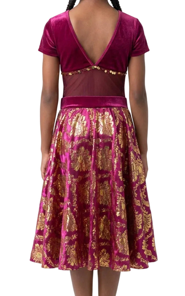 Burghundy and Gold Dress