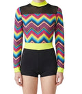 Chevron Rainbow Biketard - Stage Boutique