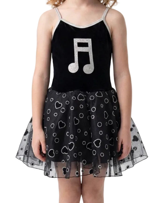 Black Music Note Dress - Knights