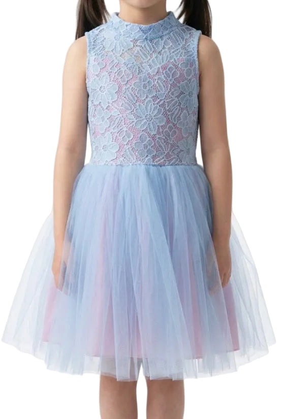 Blue Romantic Tutu with Pink Underlay - CamelDance