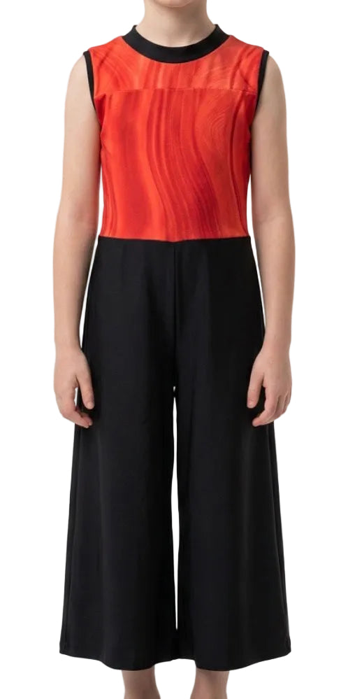 Red Top with Black Wide Leg Pants - CamelDance