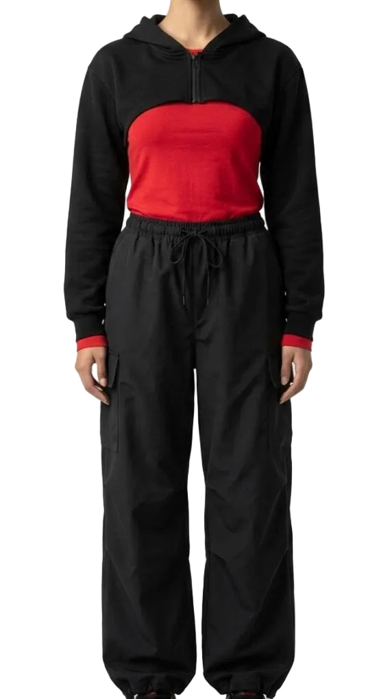 Red and Black Hip Hop Outfit