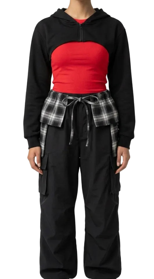 Red and Black Hip Hop Outfit