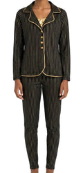 Black and Gold Pinstripe Suit - Jazzmatazz