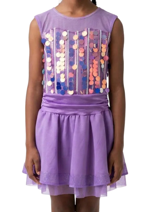 Purple Dress with Large Sequence