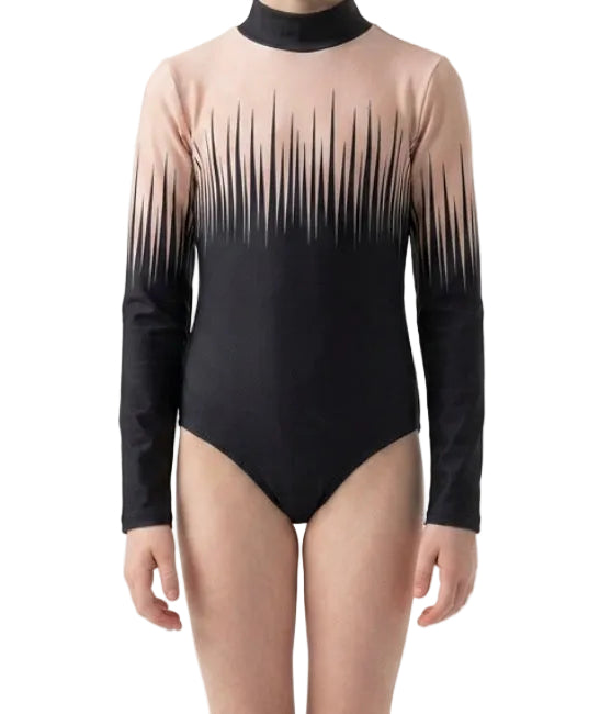 Black and Beige Long Sleeve Leotard - Balera