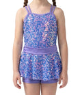 Purple Sequence Unitard with Skirt