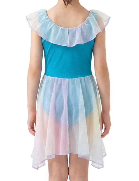 Blue and Soft Rainbow Dress - CamelDance