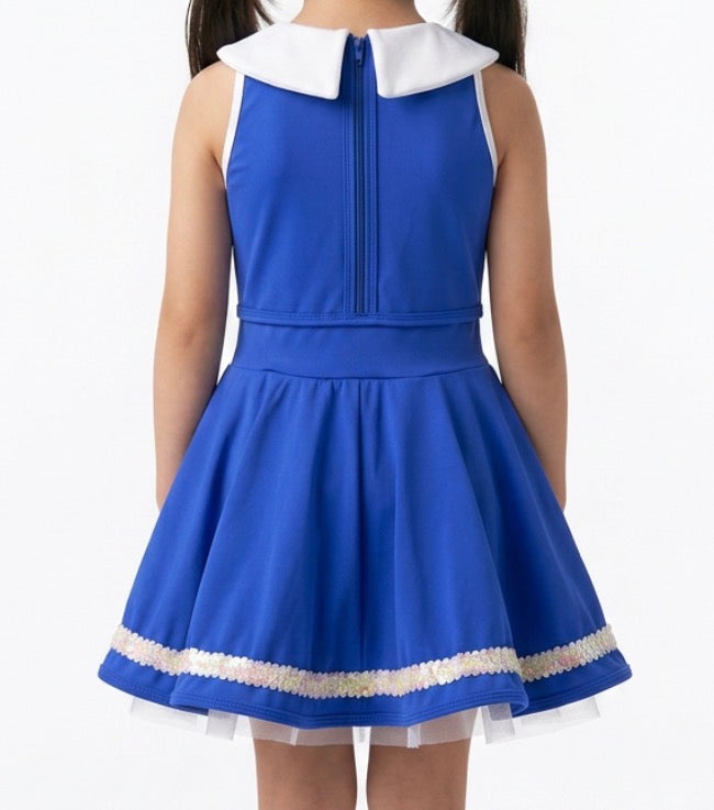 Royal Blue and White Dress - Stage Boutique