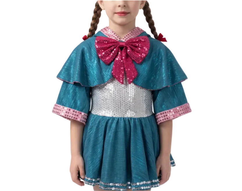 Teal Silver and Pink Dress - Stage Boutique