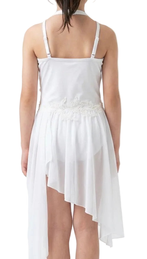 White Dress with Flower Detailing - Layla's