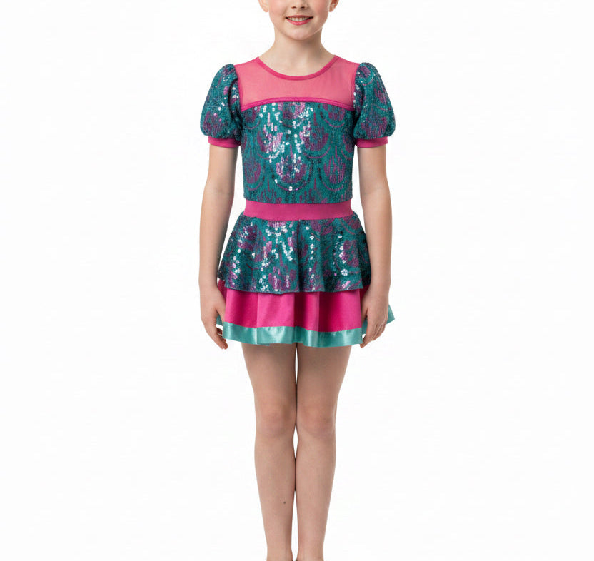 Pink and Teal Dress - Stage Boutique