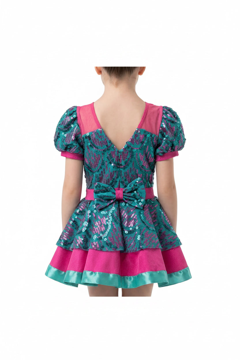 Pink and Teal Dress - Stage Boutique