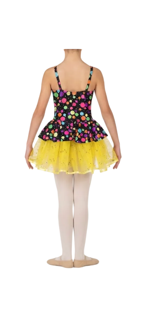 Neon Confetti Dress - Yellow - Handmade