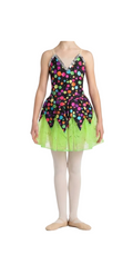Neon Confetti Pop Dress Green - Handmade