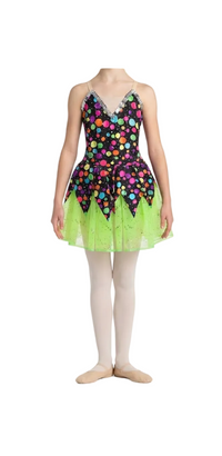 Neon Confetti Pop Dress Green - Handmade