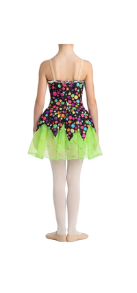 Neon Confetti Pop Dress Green - Handmade