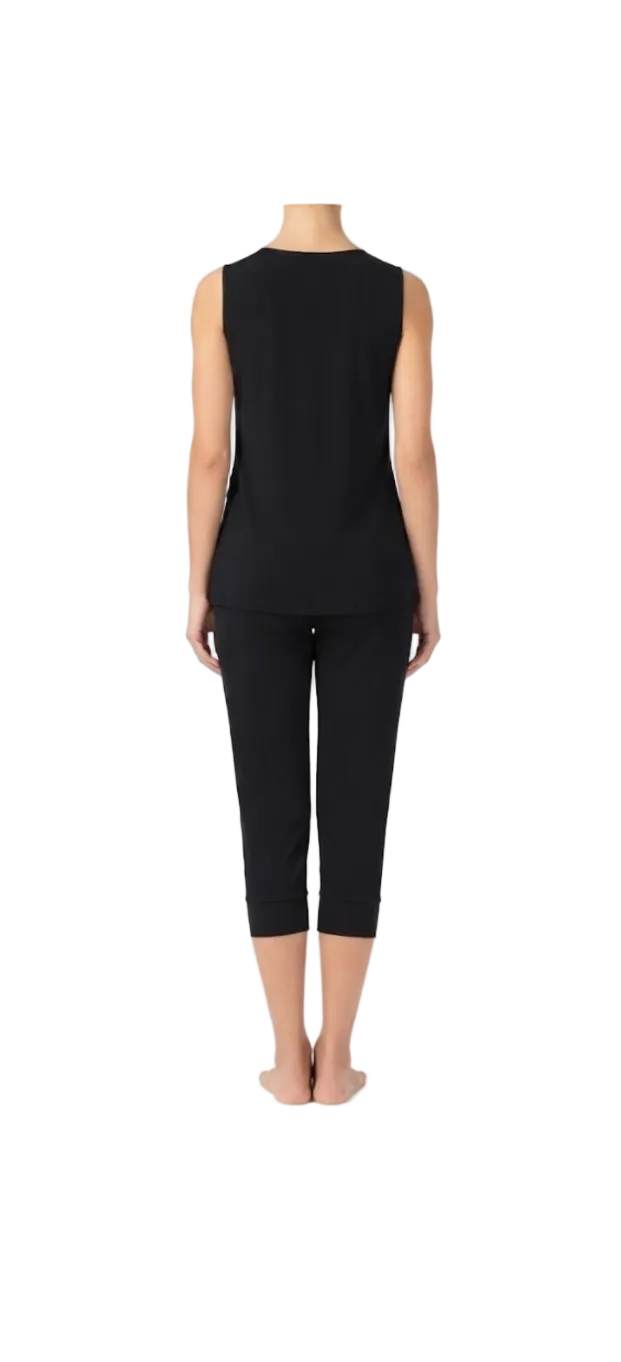 Black Mesh Top and Pants with Biketard and Orange Detail - Handmade
