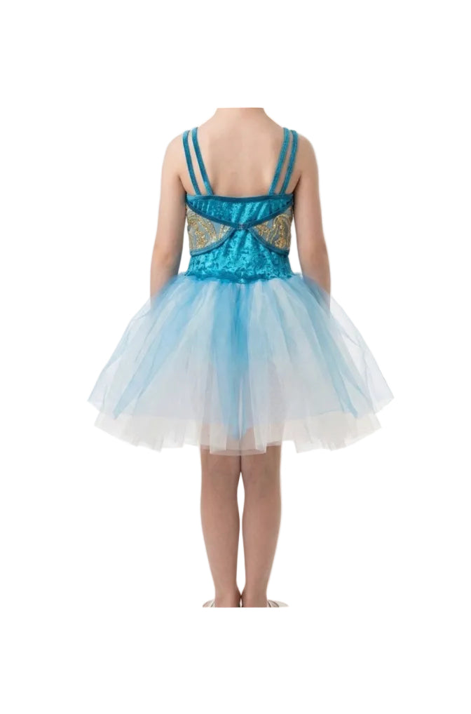 Blue Velvet and Gold Tutu