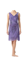 Purple Dress with Draped Fabric