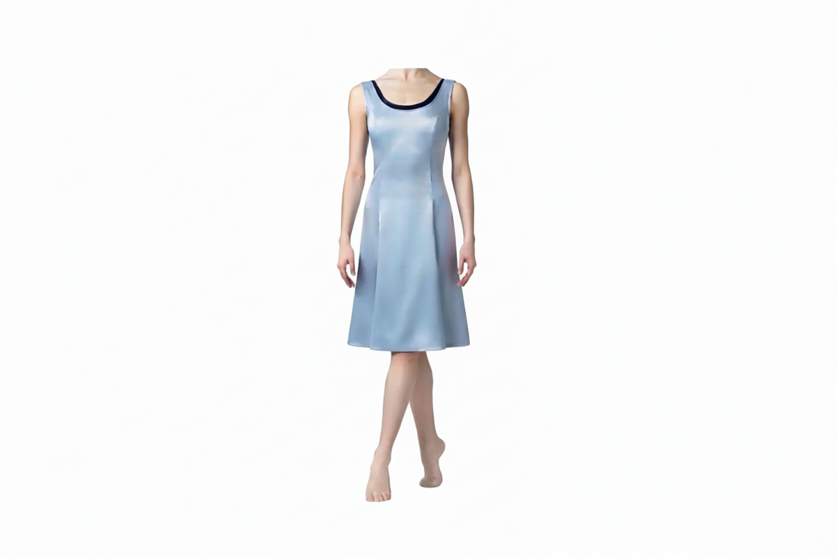 Blue Satin Dress